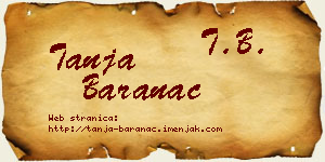 Tanja Baranac vizit kartica
